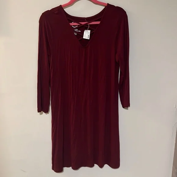 Maurices | Dresses | Maurices Maroon Medium Threequarter Length Sleeve Dress  New With Tags | Poshmark